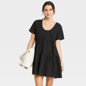 A New Day Flutter Short Sleeve Tiered Dress